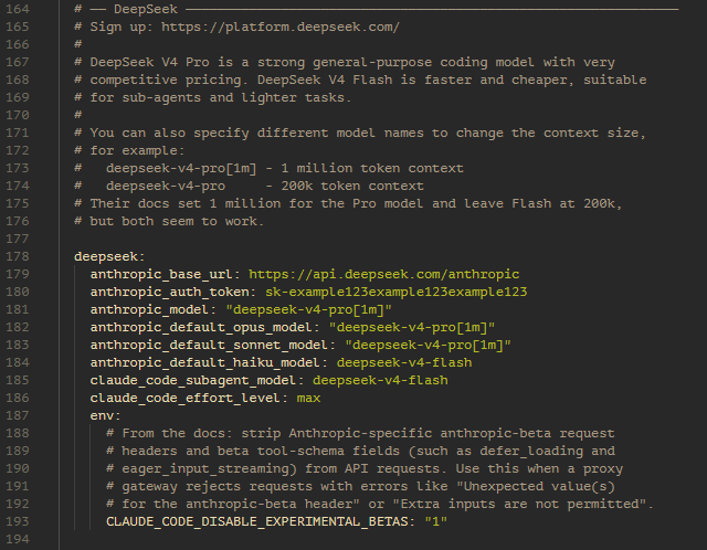 DeepSeek API key example