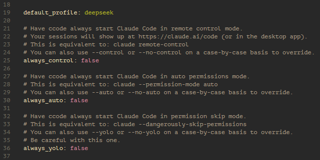 DeepSeek default profile example